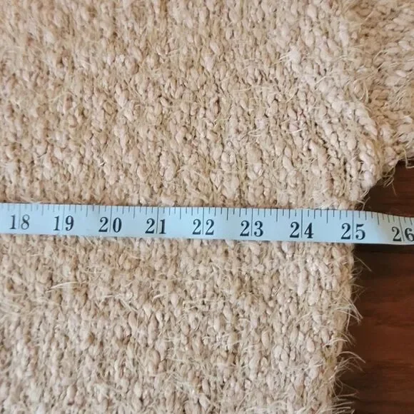 Cozy Ee:Some Textured Fuzzy V-Neck Sweater - Beige - Women's M/L - Picture 5 of 6